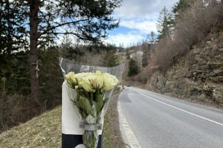 Le lieu de l'accident le 17 avril 2021 sur la route entre Lens et Icogne.